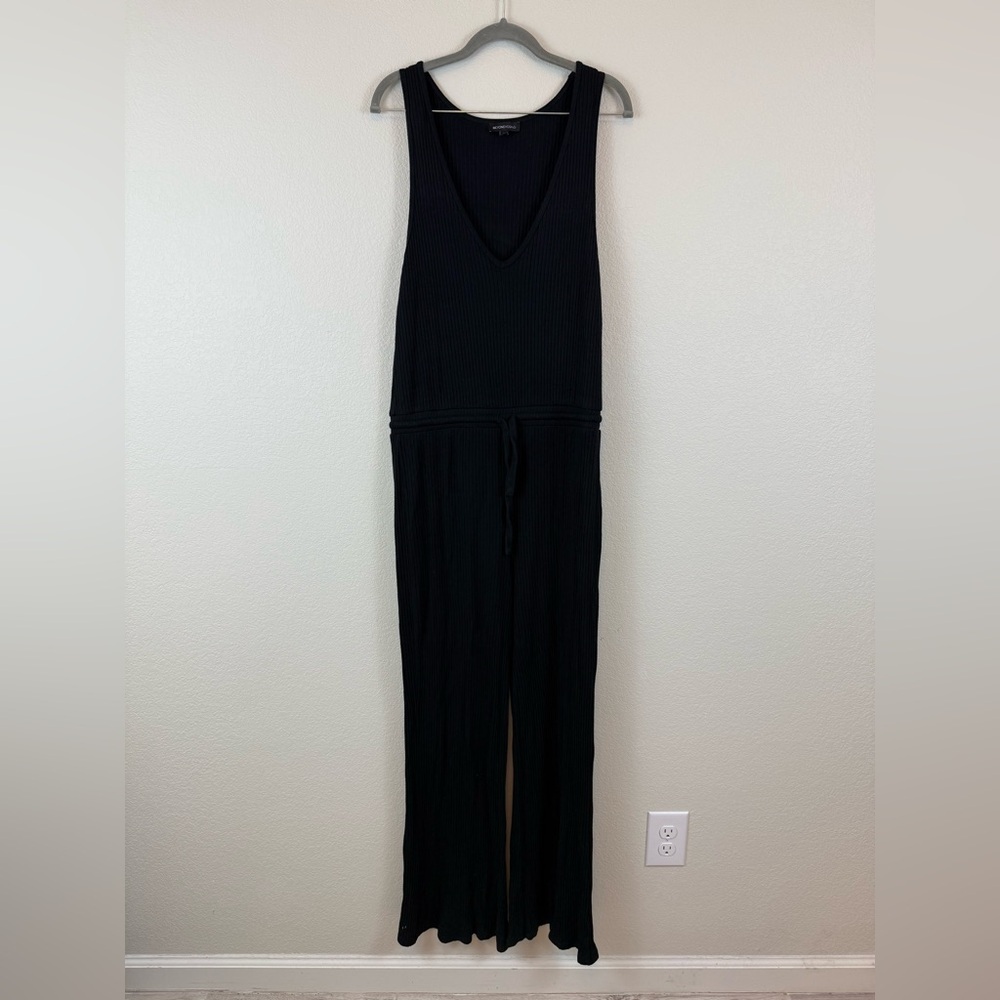 Beyond Yoga Ribbed Knit‎ Black Sleeveless Jumpsuit Size Large